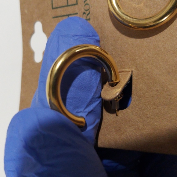 Gold-Tone Open Hoop Earrings –  Statement Jewelry for Women By Rachel Roy - 1" - Picture 9 of 9